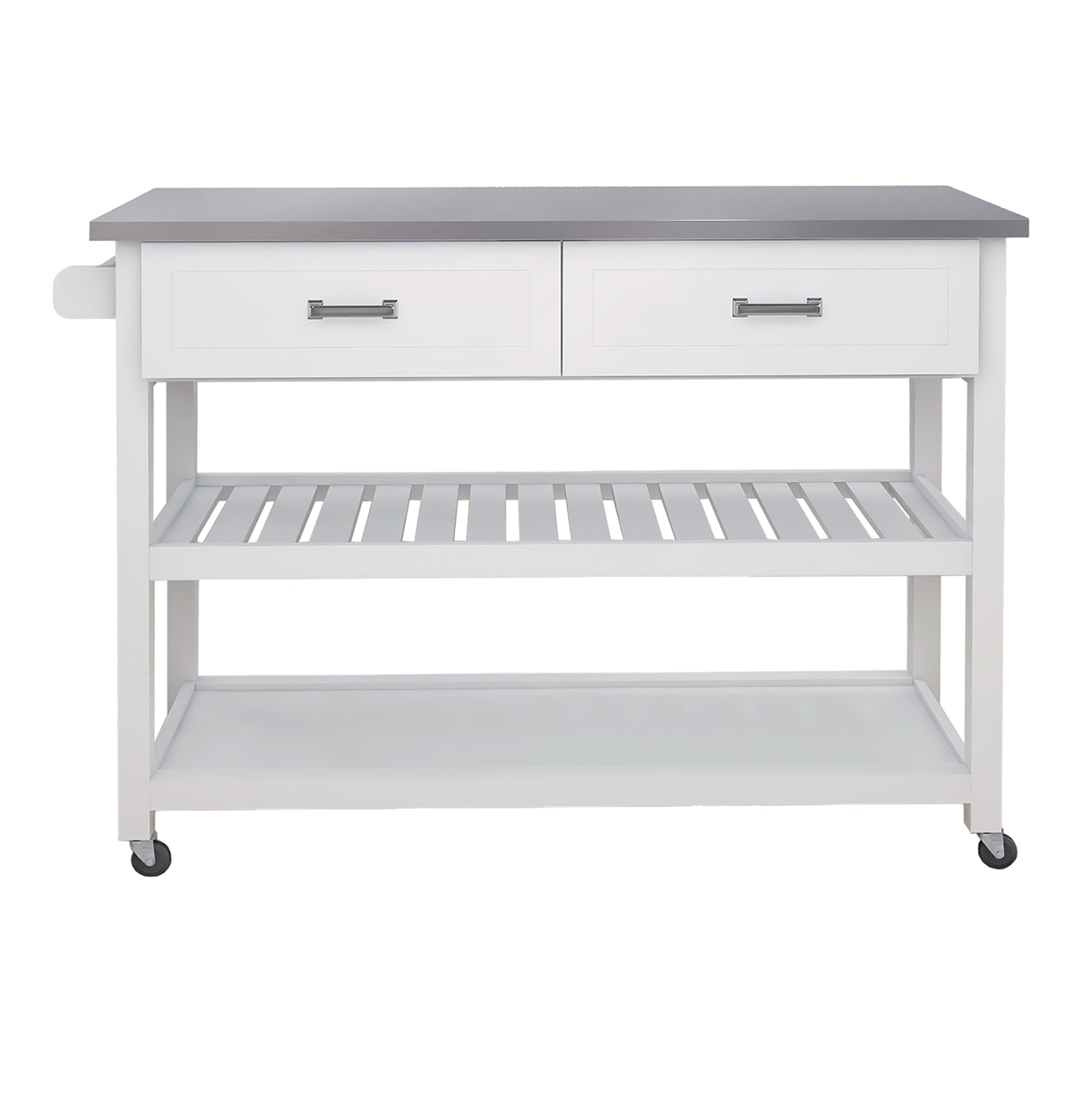 Pefelife Stainless Steel Top Rolling Kitchen Island Storage Cart