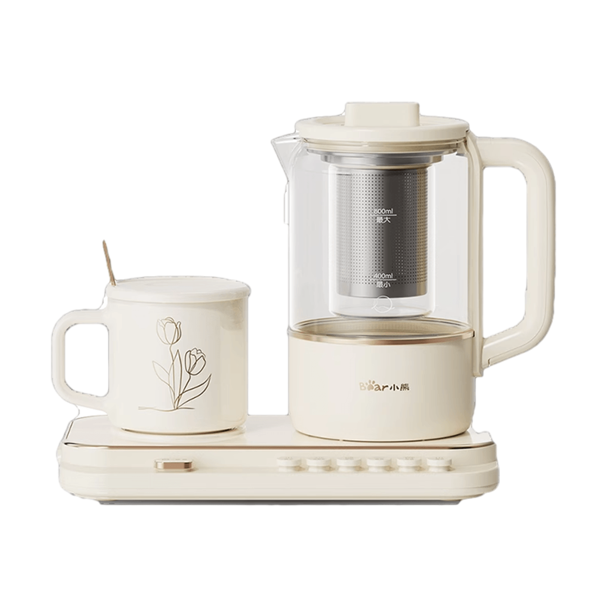 Electric Kettle 0.8L 500W, 304 Stainless Steel, Ceramic Cup