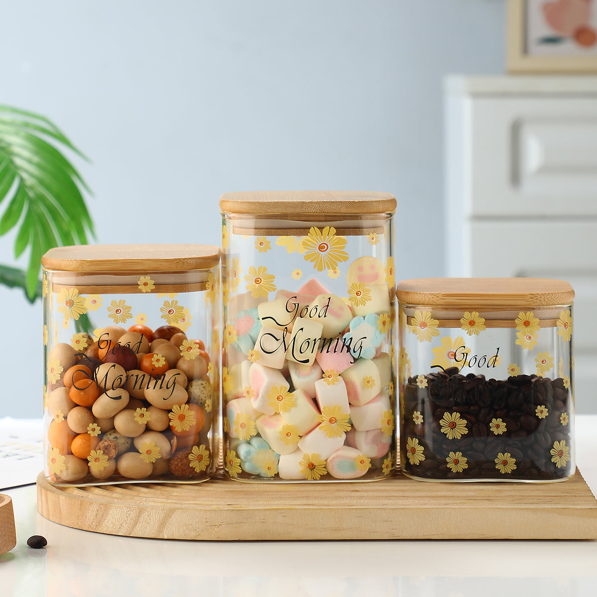Pefelife 1500ml Glass Jar with Lid Large Clear Food Storage Containers